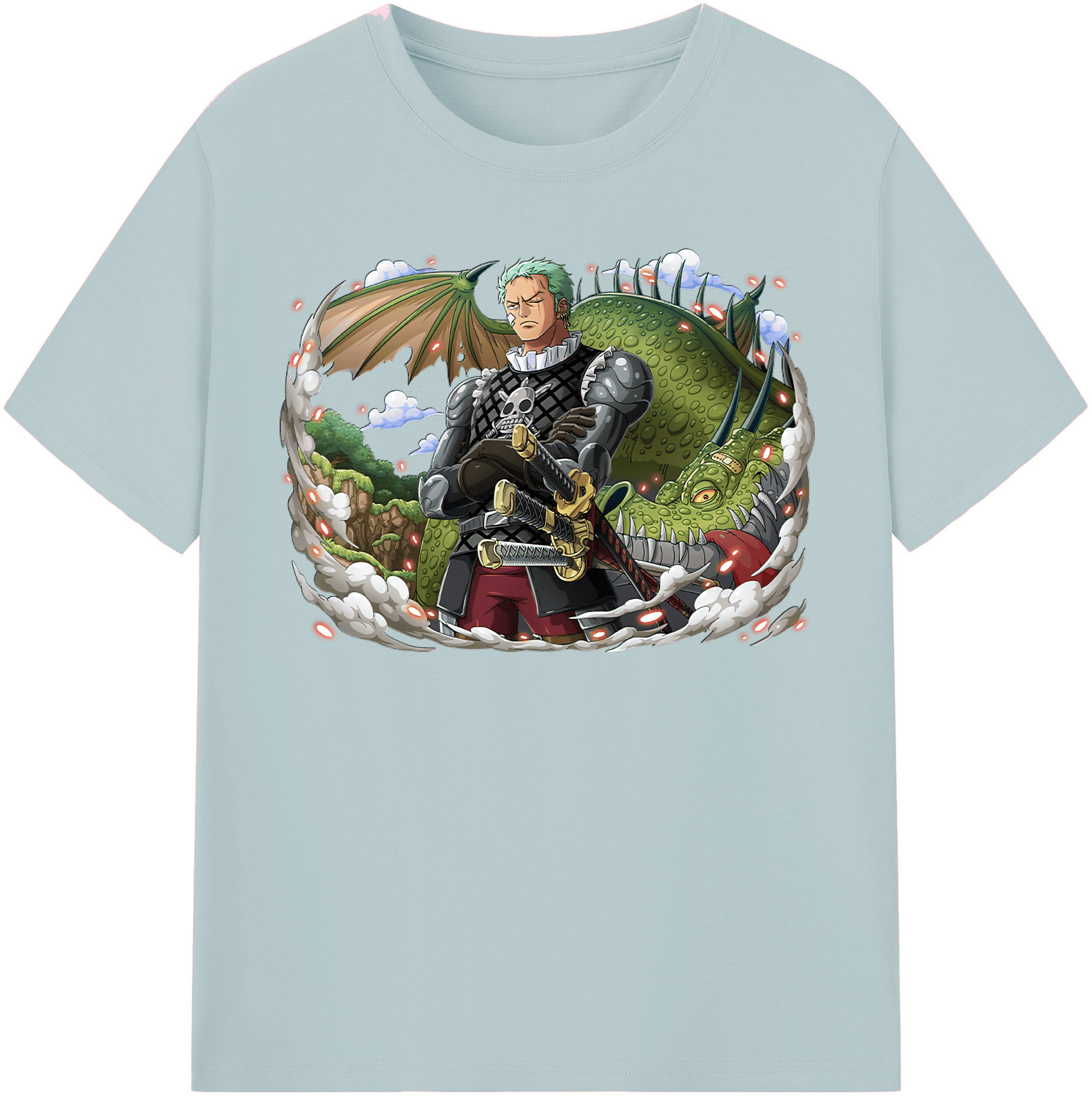 ワンピース ロロノア・ゾロ ONE PIECE Roronoa Zoro 綿100％半袖Tシャツ（フロントプリント）